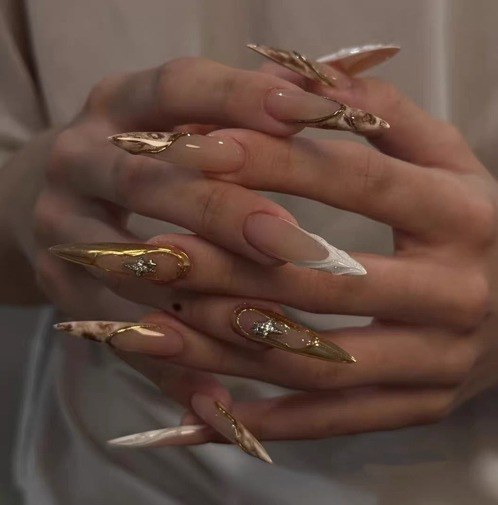 Decadent Glam Leopard 3D Stiletto Press-on Nails