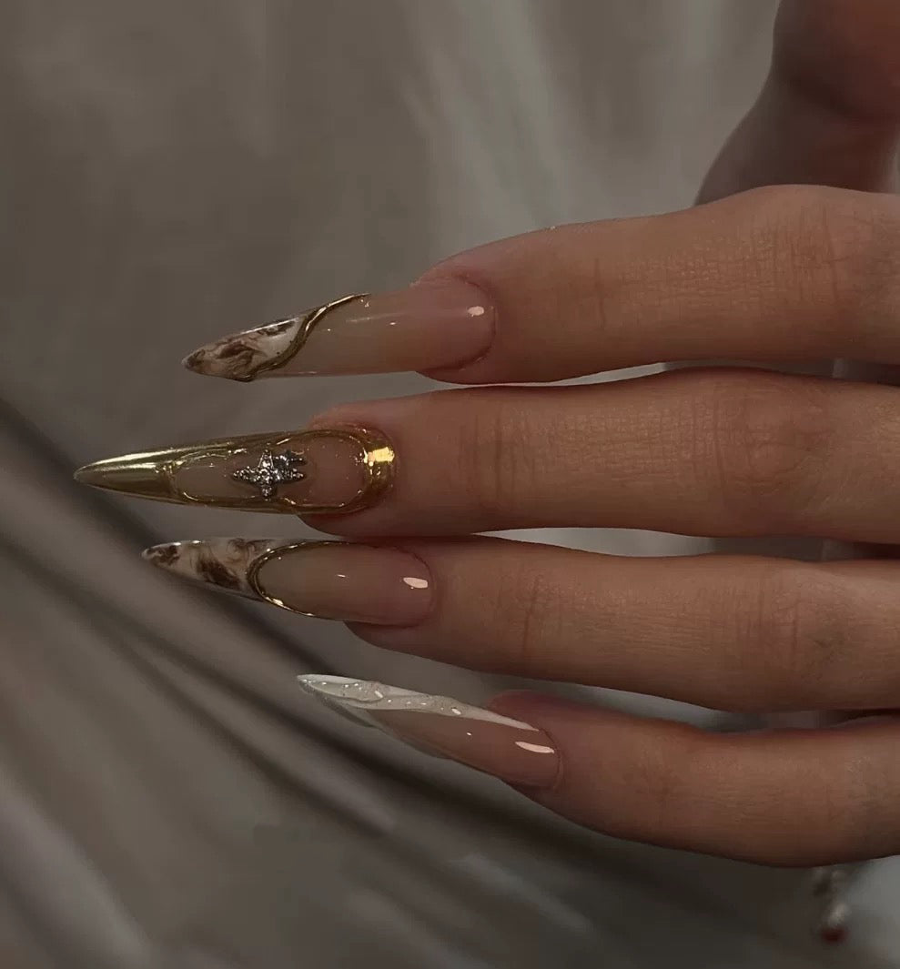 Decadent Glam Leopard 3D Stiletto Press-on Nails