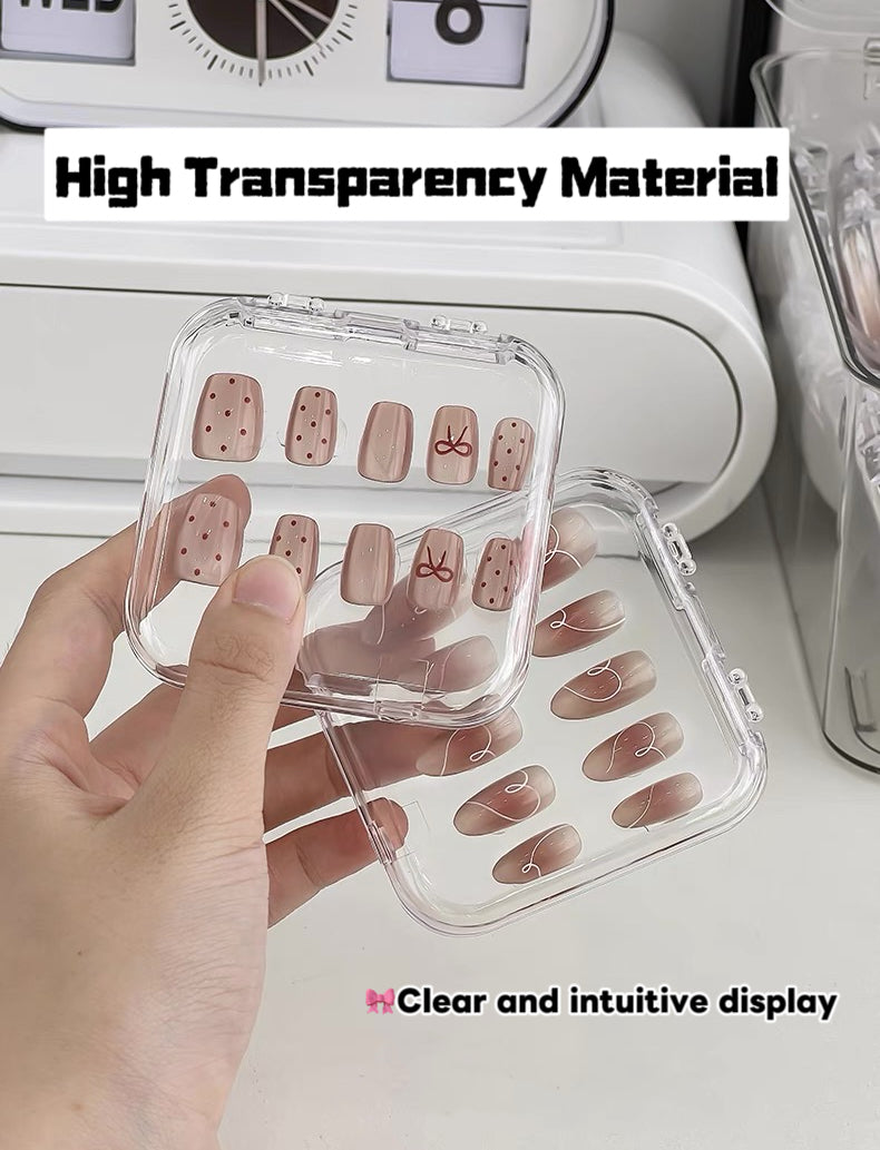 Large-Capacity Dustproof Clear Organizer for 30 Press-On Nails