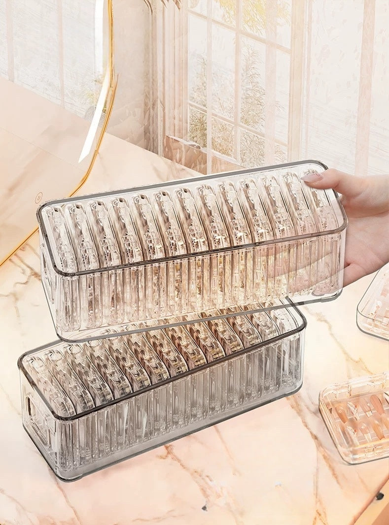 Exquisite Compact Dustproof Storage Box for 12 Press-On Nail Cases
