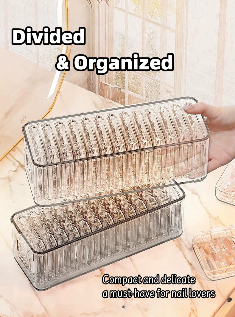 Exquisite Compact Dustproof Storage Box for 12 Press-On Nail Cases