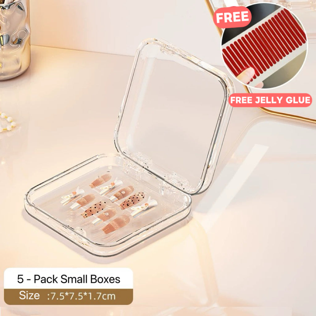 Exquisite Compact Dustproof Storage Box for 12 Press-On Nail Cases
