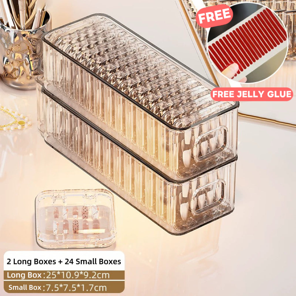 Exquisite Compact Dustproof Storage Box for 12 Press-On Nail Cases