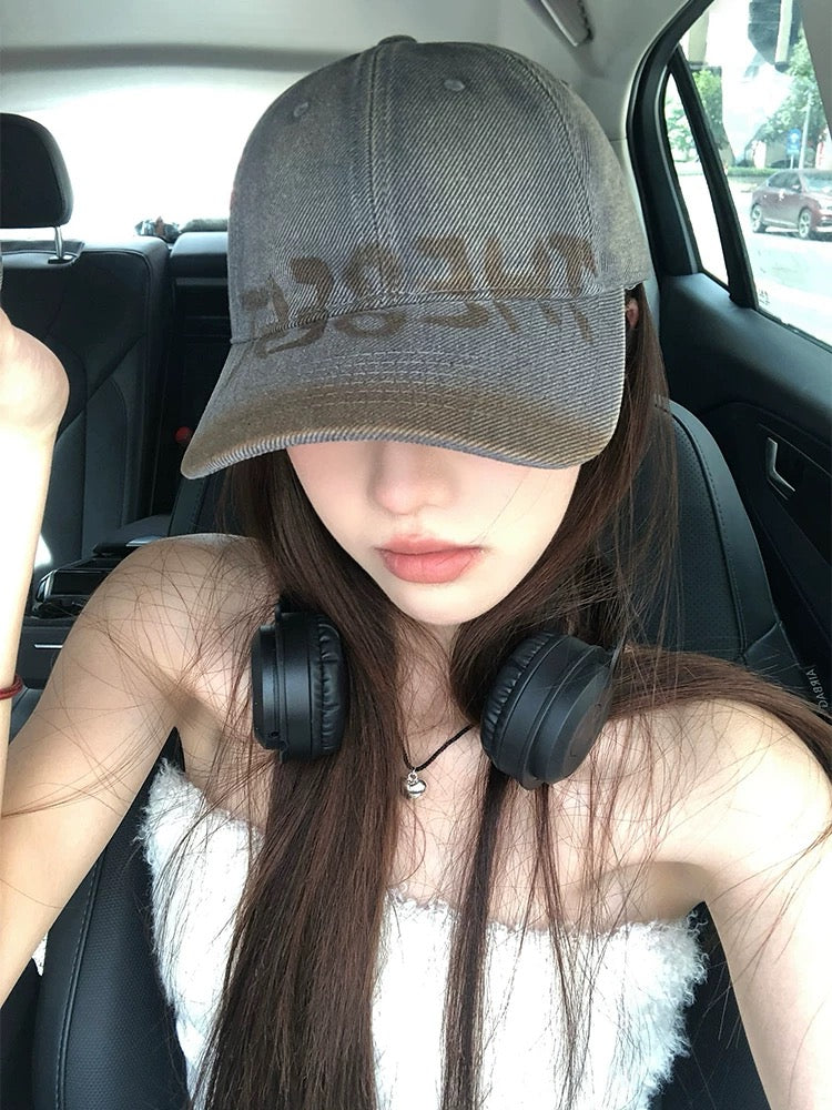 THE BEST- Vintage American Lettering Oversized Baseball Cap