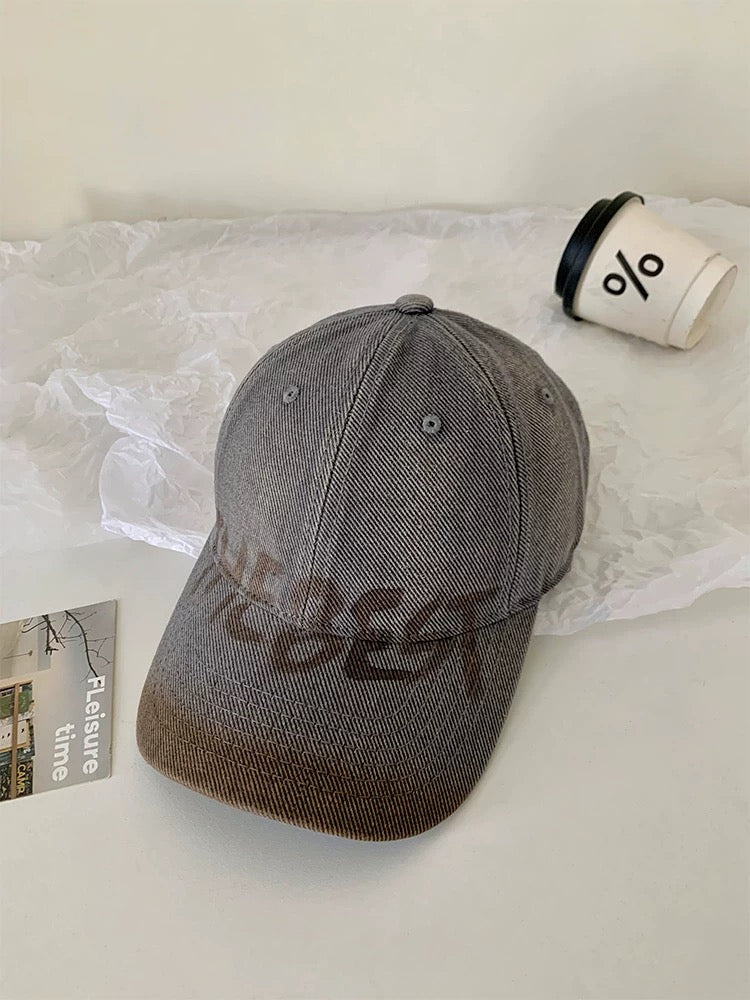 THE BEST- Vintage American Lettering Oversized Baseball Cap