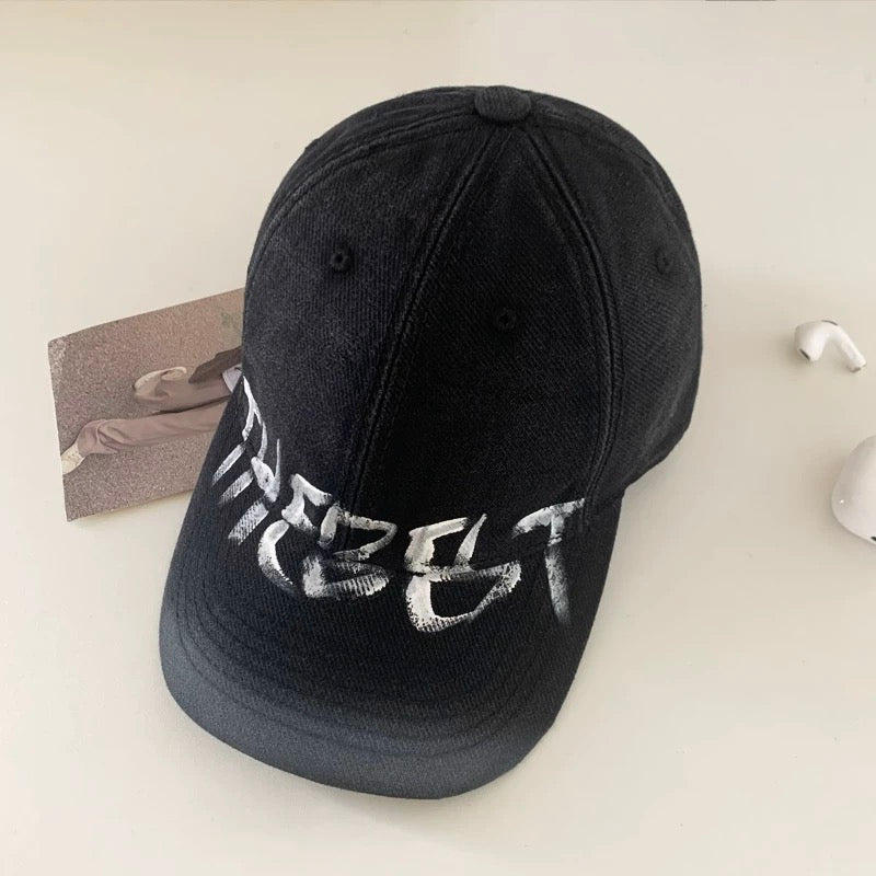 THE BEST- Vintage American Lettering Oversized Baseball Cap