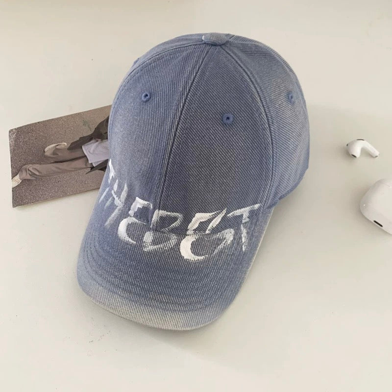 THE BEST- Vintage American Lettering Oversized Baseball Cap