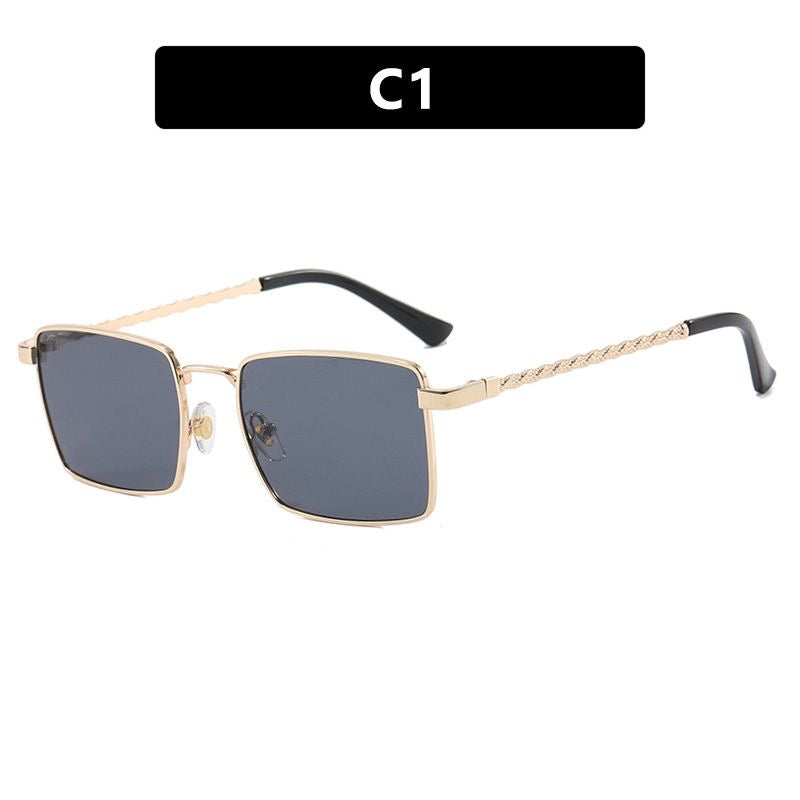 Vintage Square Metal Temple Sunglasses for Old Money Look