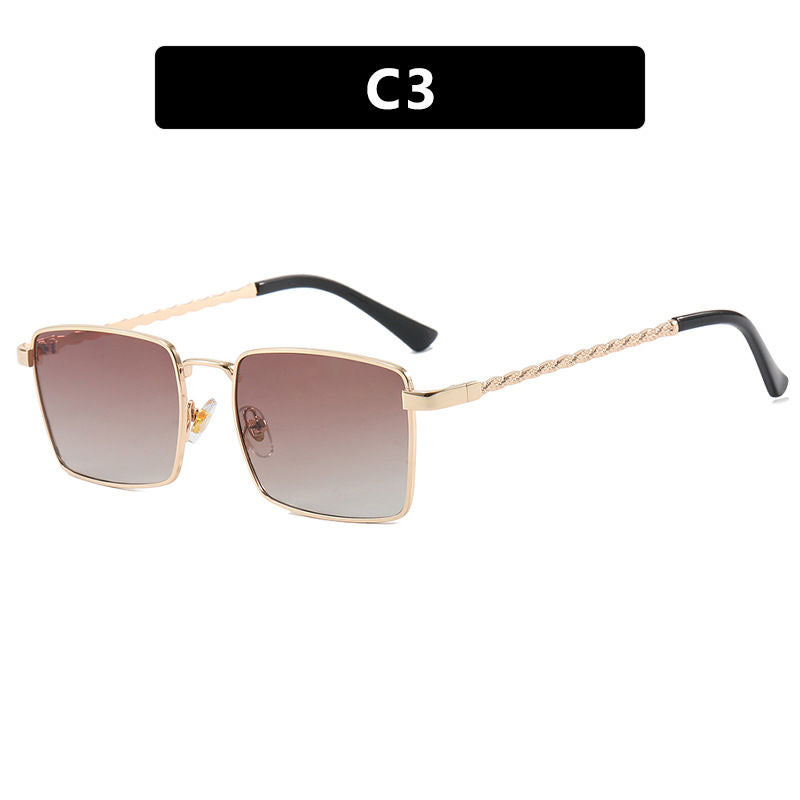 Vintage Square Metal Temple Sunglasses for Old Money Look