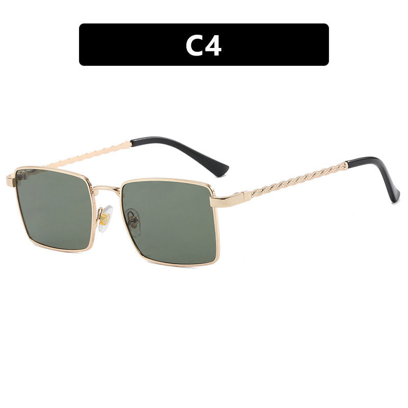 Vintage Square Metal Temple Sunglasses for Old Money Look