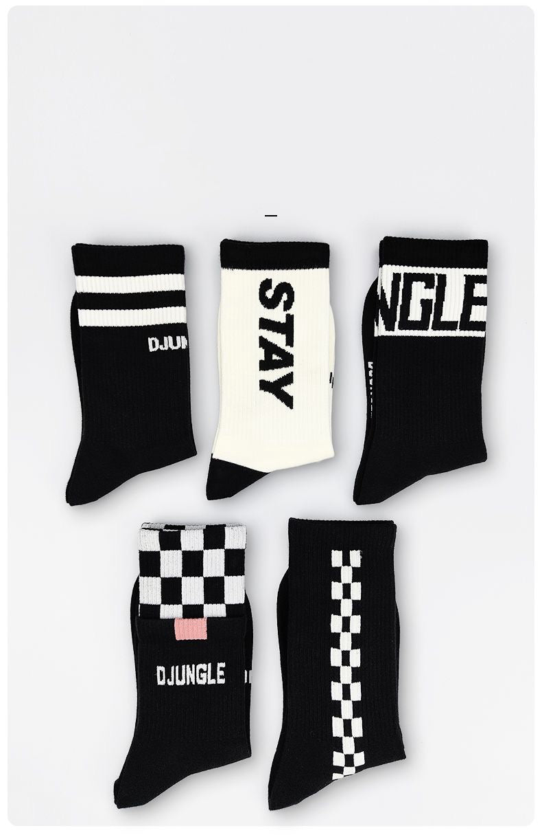 Street Style American Sports Mid-Calf Antibacterial Socks