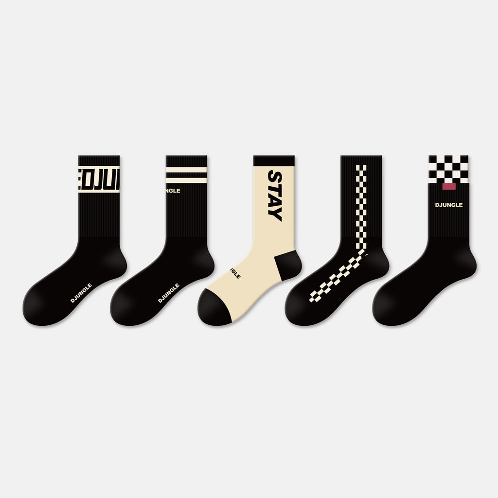 Street Style American Sports Mid-Calf Antibacterial Socks
