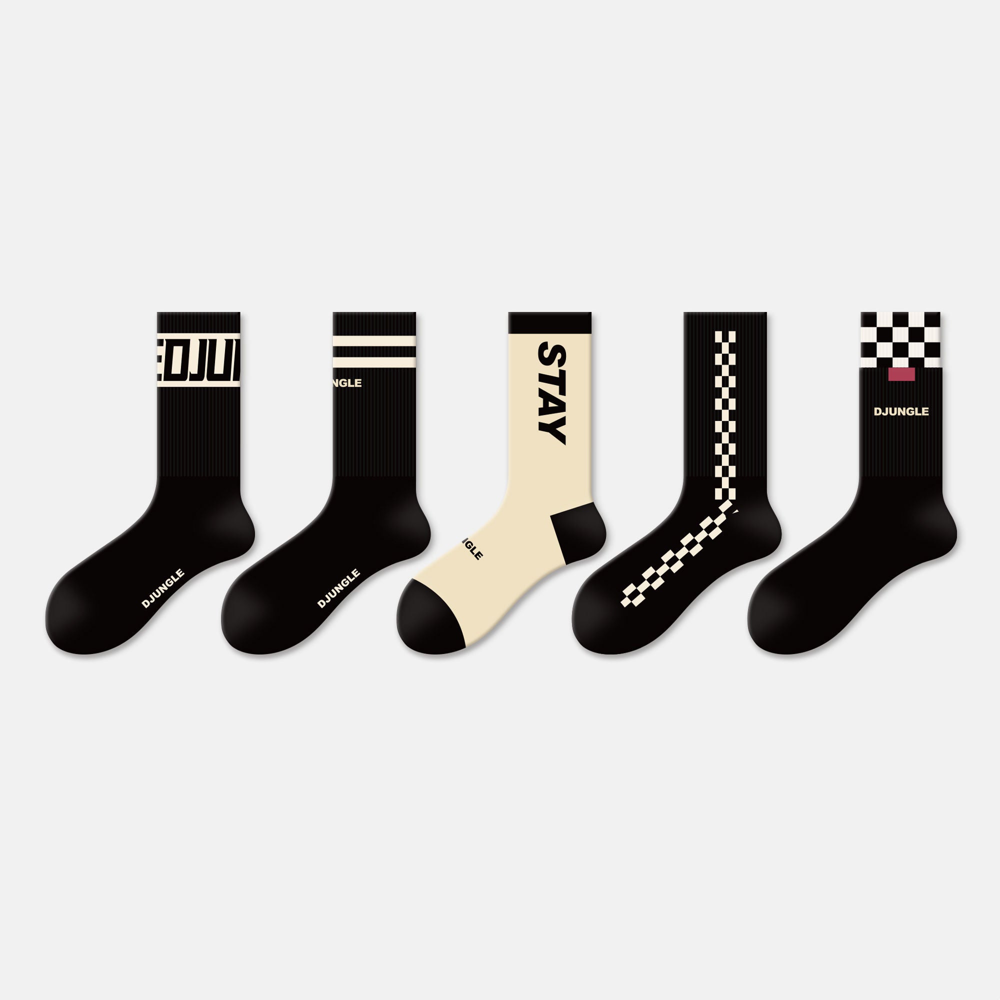 Street Style American Sports Mid-Calf Antibacterial Socks