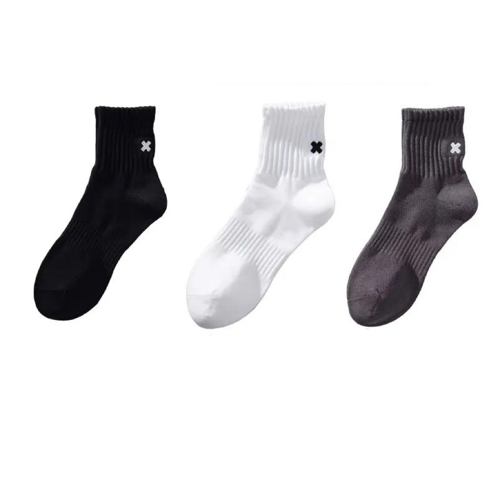 Embroidered XX Japanese-Style Cityman Trendy Mid-Calf Socks
