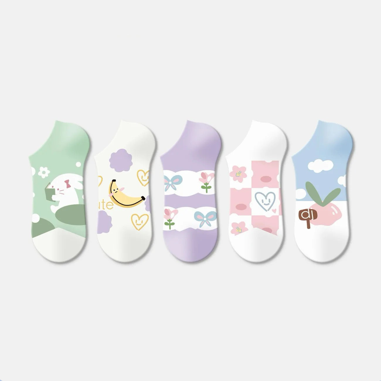8 Styles Cute Cartoon Breathable Short Socks