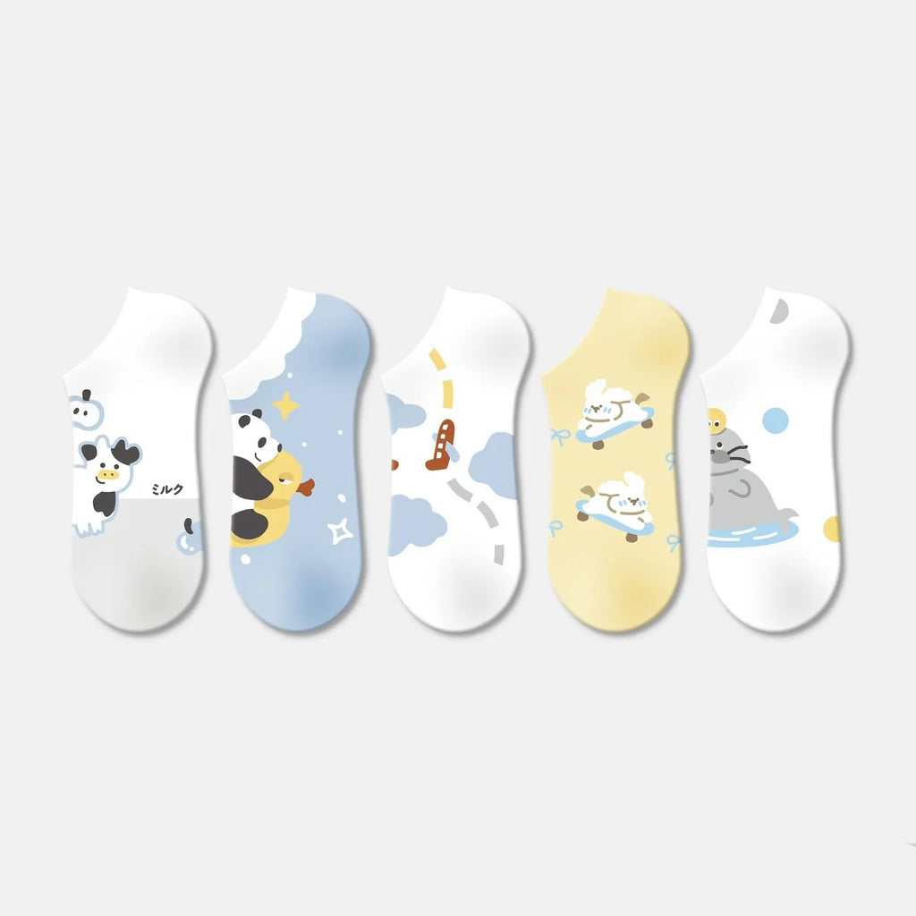 8 Styles Cute Cartoon Breathable Short Socks