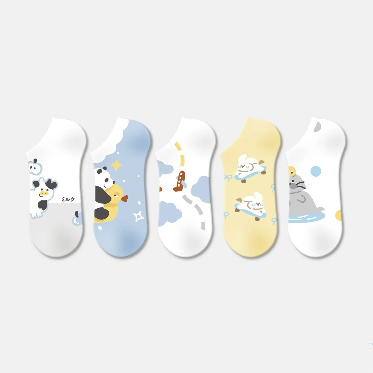 8 Styles Cute Cartoon Breathable Short Socks