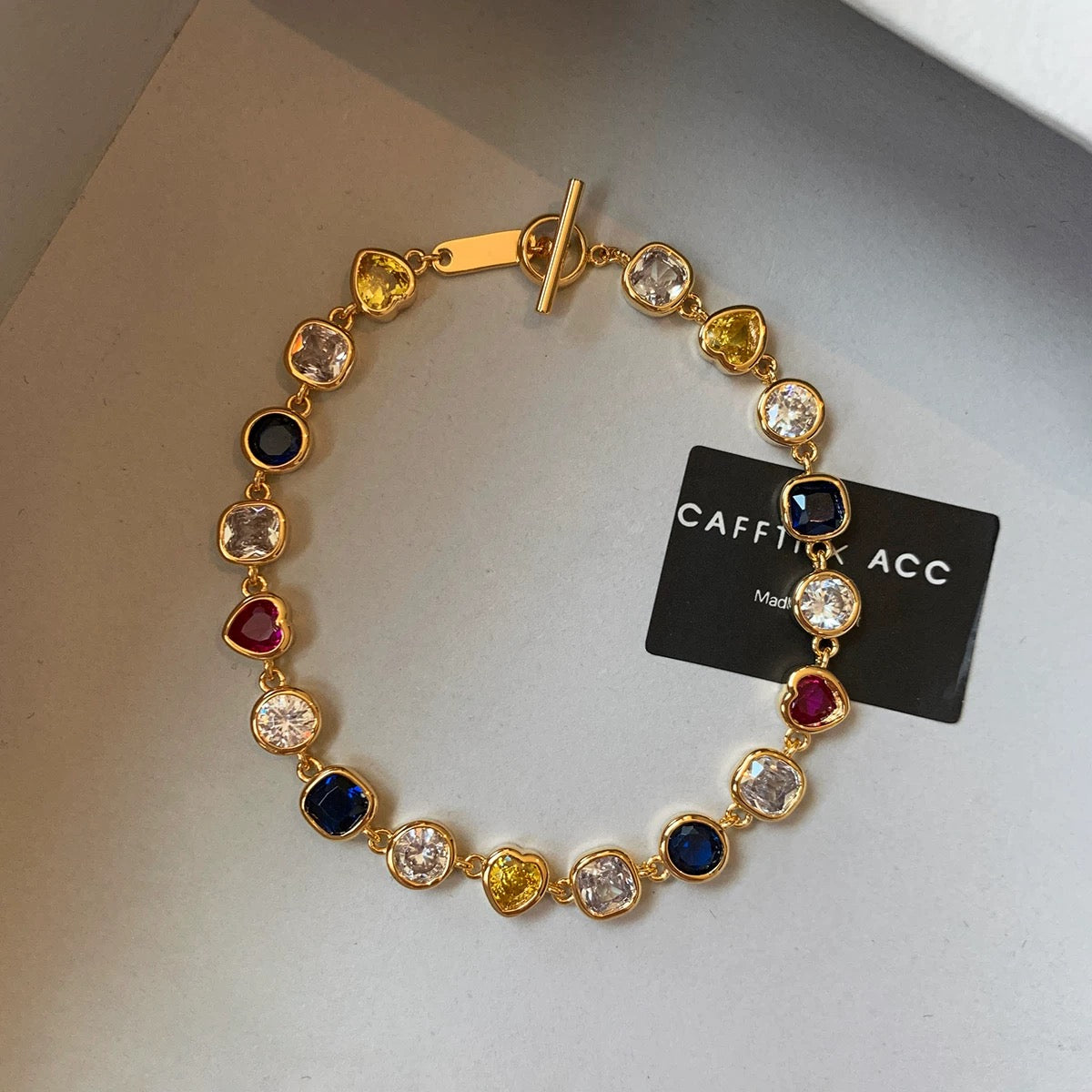 Crafti Designer- Dopamine Metal Colorful Zircon Layered Bracelet