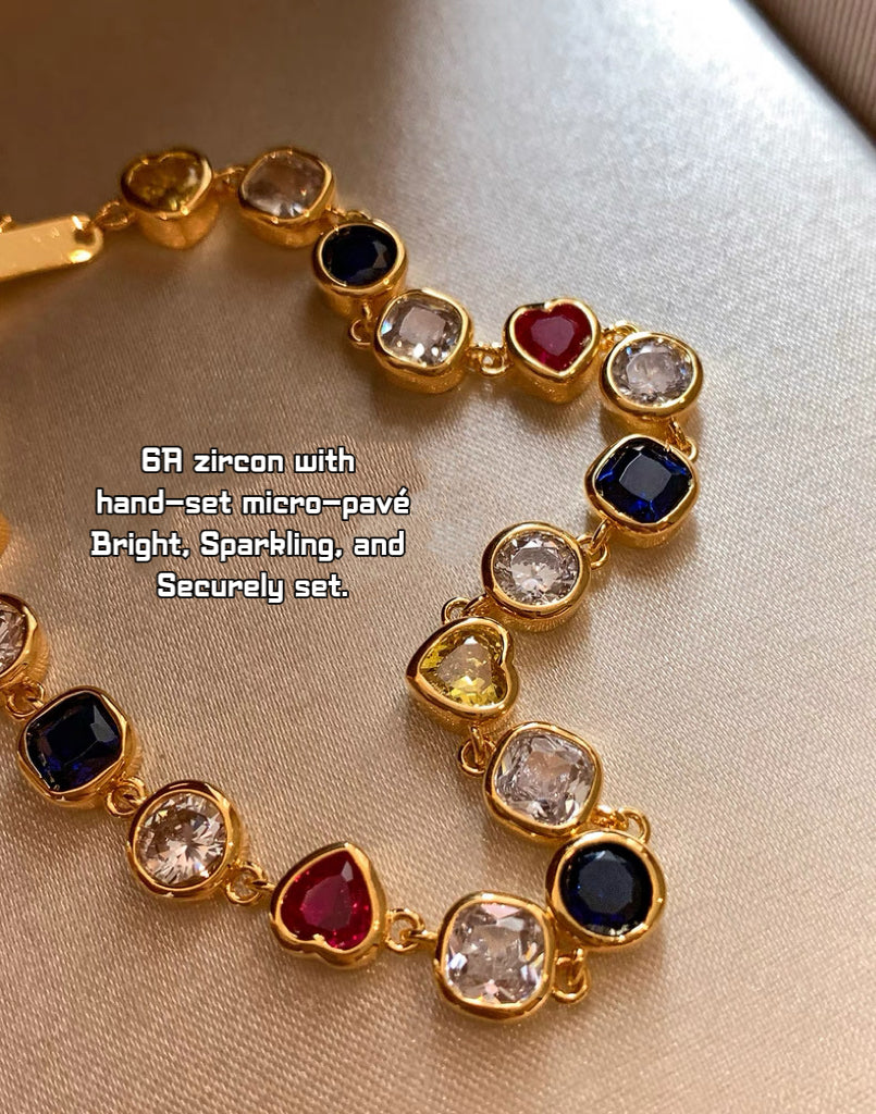 Crafti Designer- Dopamine Metal Colorful Zircon Layered Bracelet