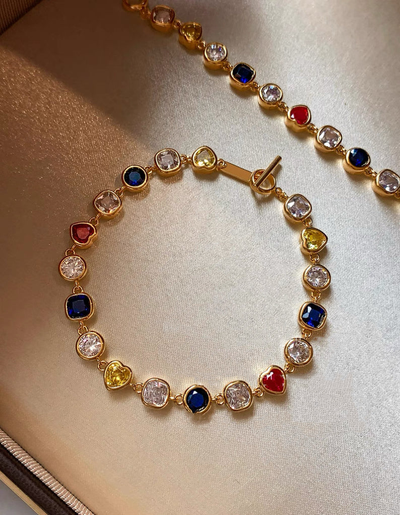 Crafti Designer- Dopamine Metal Colorful Zircon Layered Bracelet