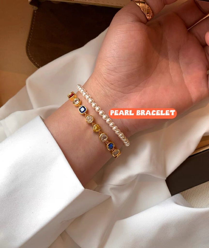 Crafti Designer- Dopamine Metal Colorful Zircon Layered Bracelet