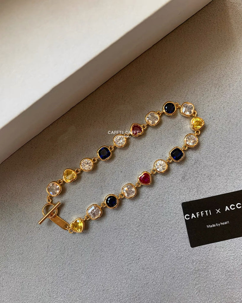 Crafti Designer- Dopamine Metal Colorful Zircon Layered Bracelet