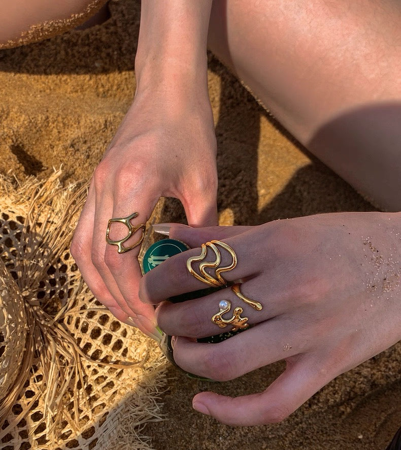 Feilin Designer- Adjustable Statement Ring Edgy Bold Niche Style