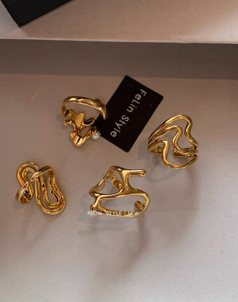 Feilin Designer- Adjustable Statement Ring Edgy Bold Niche Style