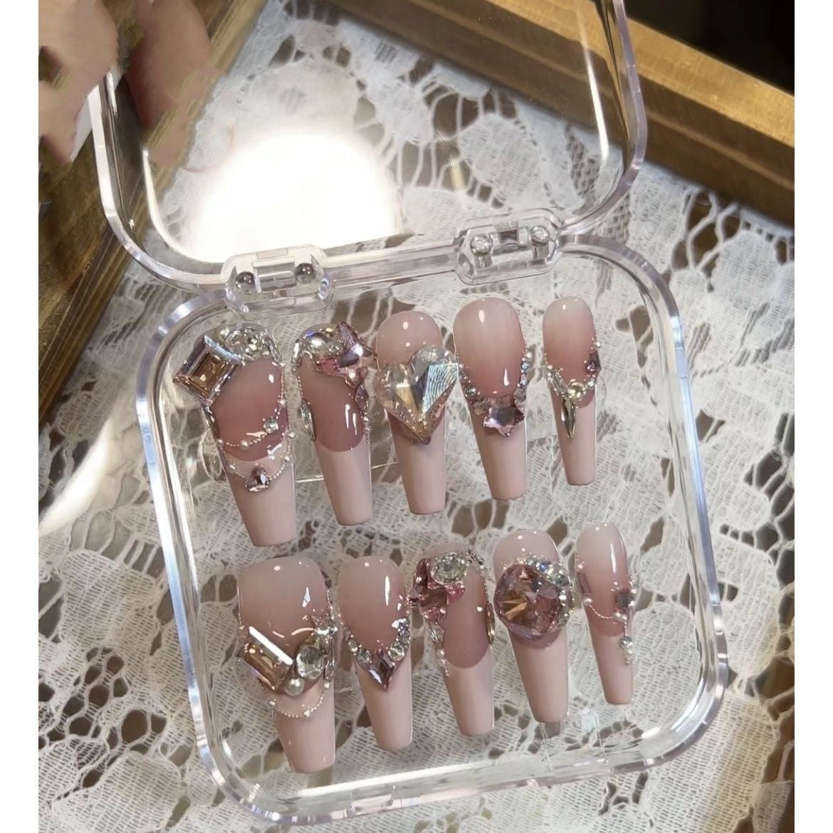 Romantic Blush French Luxe Sweet Press-On Nails