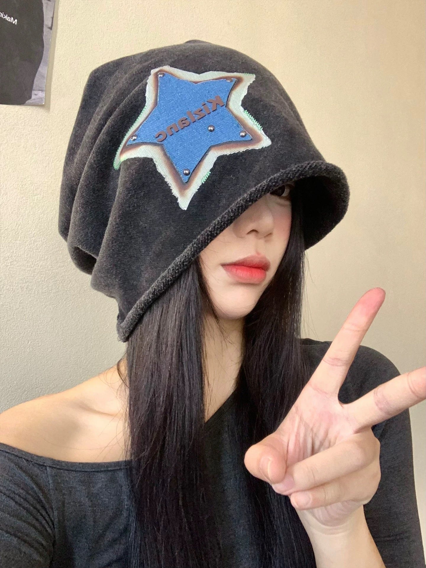 American Retro Star Slouch Beanie
