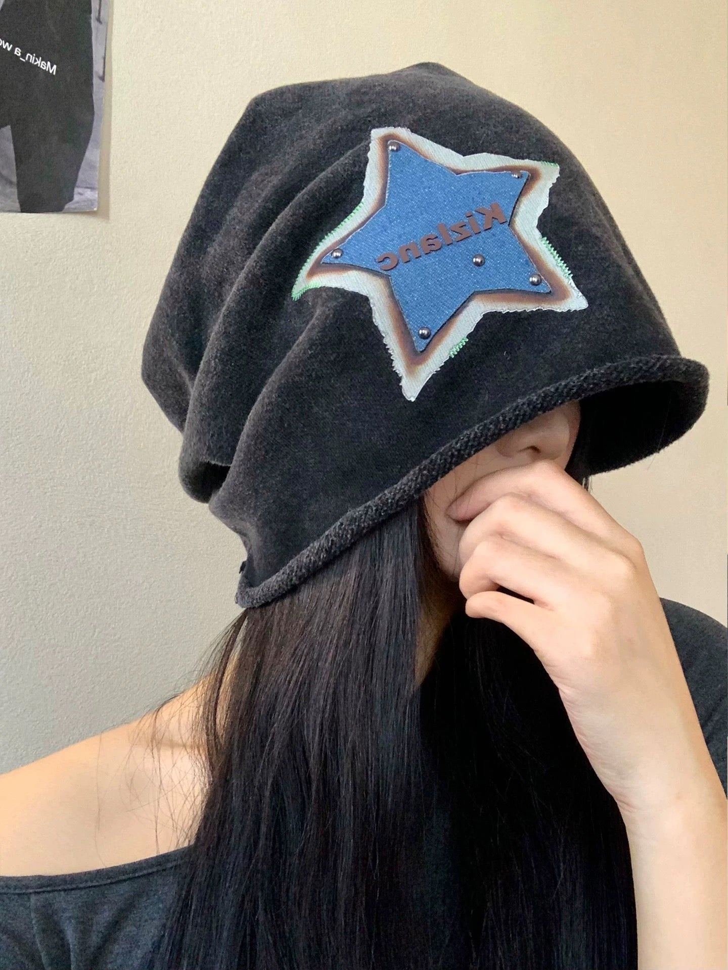 American Retro Star Slouch Beanie