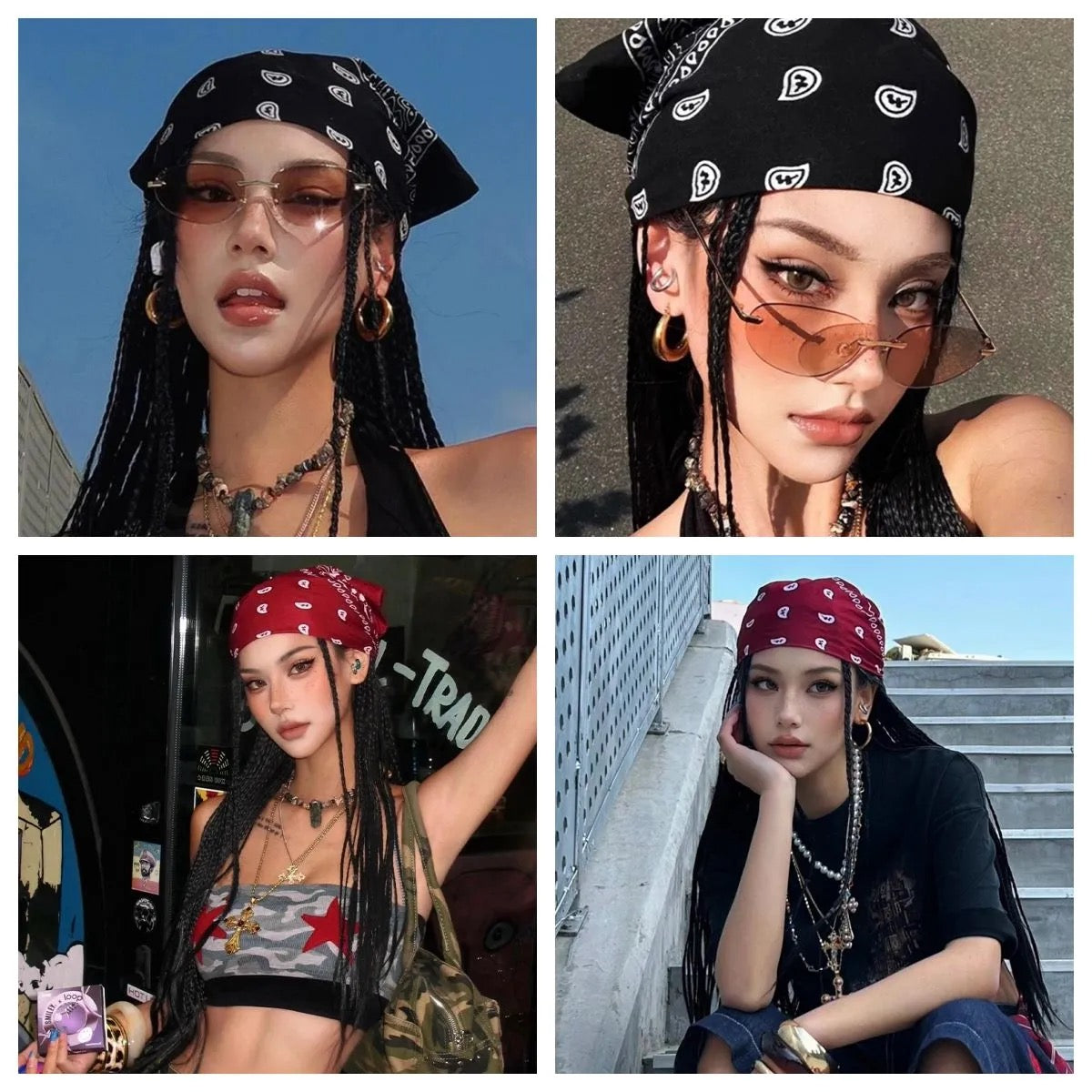 Vintage Paisley Bandana Hip-Hop Street Headscarf