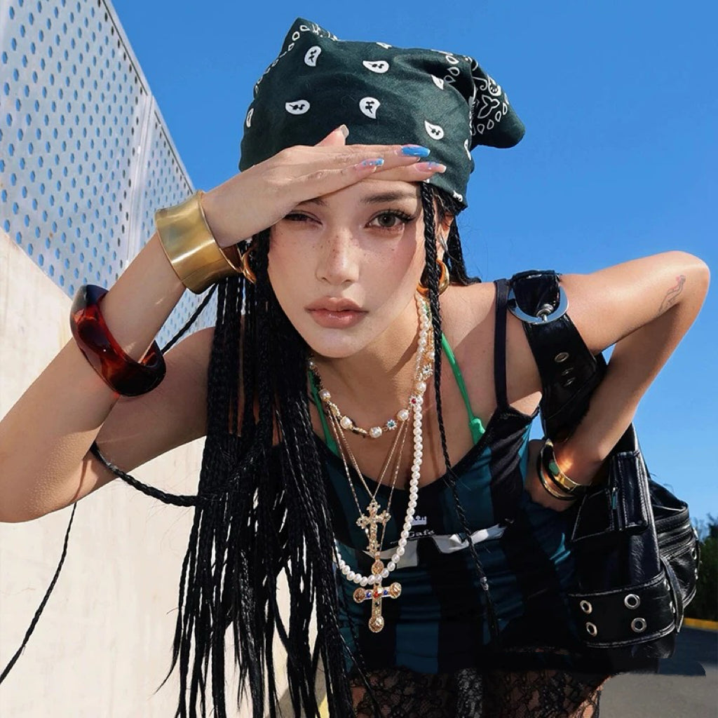 Vintage Paisley Bandana Hip-Hop Street Headscarf