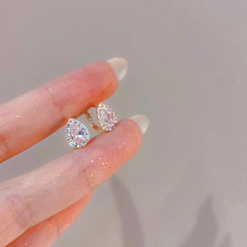 Catty Fantasy Versatile Elegant Minimalist Teardrop Shiny Zircon Earrings