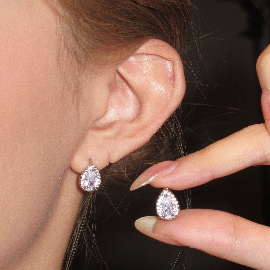 Catty Fantasy Versatile Elegant Minimalist Teardrop Shiny Zircon Earrings